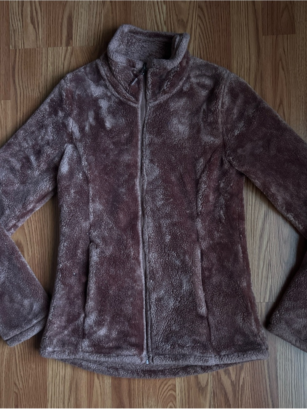 32 Degrees Plush Full-Zip Teddy Jacket in Mauve